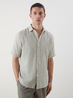 Lc Waikiki Yeni Sezon Regular Fit Kısa Kollu Çizgili Erkek Gömlek