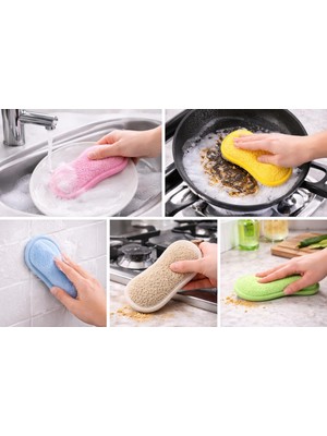 Pureza Mikrofiber Bulaşık Süngeri, Temizlik Süngeri – Çift Taraflı, Çok Amaçlı, 5’li Set