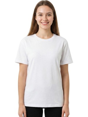 Oversıze Kalıp Enfield&co Kadın T-Shirt Basıc Ekru