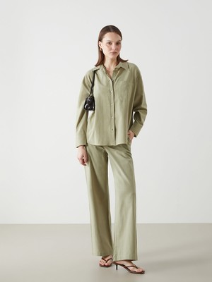 Lc Waikiki Yeni Sezon Standart Fit Düz Keten Karışımlı Kadın Pantolon