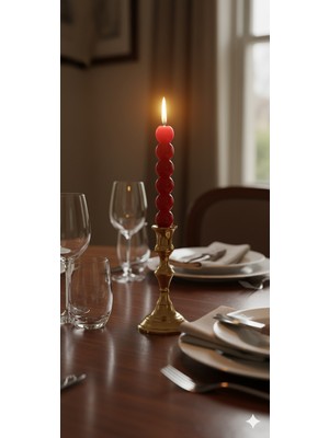  home kırmızı top şamdan mumu