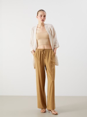 Lc Waikiki Yeni Sezon Beli Lastikli Dokulu Kadın Pantolon