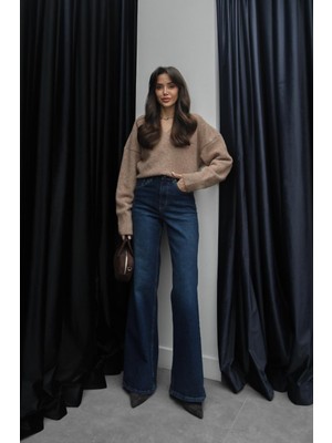 Havoş Mavi Tintli Wide Leg Jean