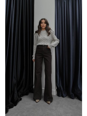Havoş Acı Kahve Tintli Wide Leg Jean