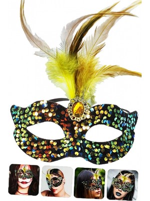 Marsilyan Siyah Kadife Parti Maskesi