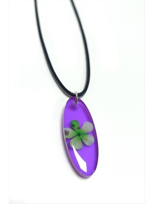 Linarx Kartopu Çiçeği Oval Epoksi Kolye