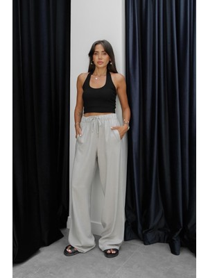 Havoş Gri Banff Keten Pantolon