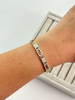 Gold Geometrik Blok Form Bileklik – 14K Özel Seri