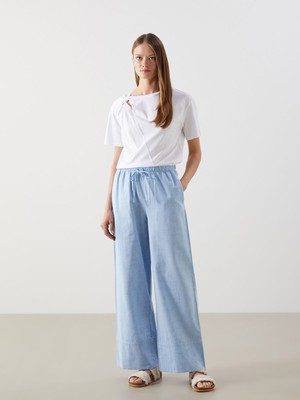 Lc Waikiki Yeni Sezon Beli Lastikli Keten Karışımlı Kadın Pantolon