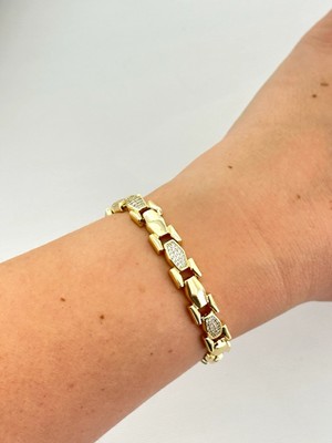 Gold Orta Form Geçişli Bileklik – 14K Özel Seri