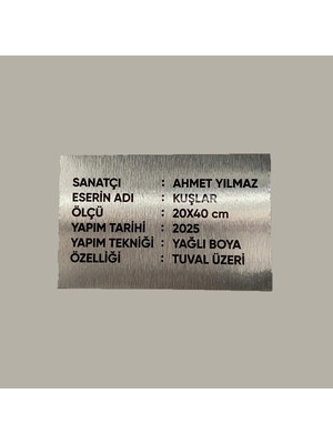 CRF Reklam Promosyon Matbaa Aluminyum Sanat Eseri / Ürün Tanıtım Plakası 7X10 cm Arkası Yapışkanlı