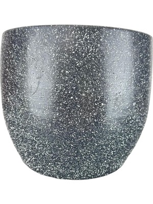 Shop A Way Ev Dekorasyon Aksesuar Gri Granit Toprak Saksı Saksılık Salon Çiçeklik - 19 cm