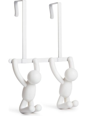 Shop A Way Umbra 1004260-660 Çift Kancalı Buddy Kapı Portmantosu, Plastik, Beyaz, 21,6 x 30,5 x 10,8 cm