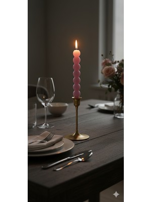  home pembe top şamdan mumu