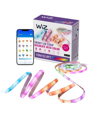 Shop A Way Wiz Rgbıc Şeridi, 10 M, 16 Milyon Renk + Beyaz Tonları, Dinamik Işık Sahneleri, Wlan'ınıza Bağlanır,