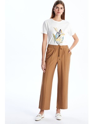 Lc Waikiki Yeni Sezon Beli Lastikli Düz Geniş Paça Kadın Pantolon