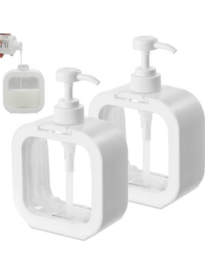 Shop A Way Promosyonca Plastik Sıvı Sabunluk, Beyaz Renk, 500 ml (2)