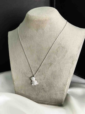 Generic 925 Ayar Gümüş Silver Renkli Kadın Kolye - Ayıcık Model