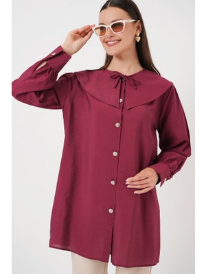 Bebe Yaka Uzun Tunik 5967 - Bordo