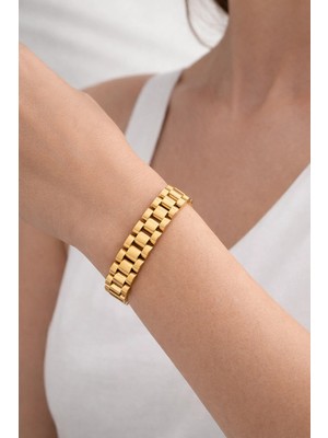 14K Gold Renkli Marka Model Bileklik Künye