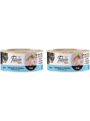 Shop A Way Felicia Tahılsız 85 gr Ton Balıklı-Tavuklu Kıyılmı Ş Kedi Maması 2li Paket
