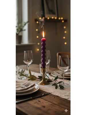  home fuşya top şamdan mumu