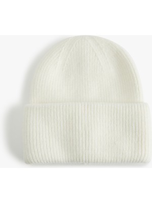 Koton Yumuşak Dokulu Katlama Detaylı Basic Triko Örgü Bere