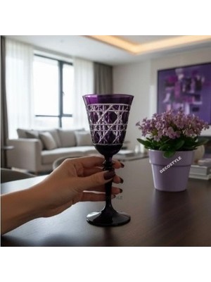 Decostyle Gloria [RENK] El Kesmesi Kadeh 270 cc - Kristal Görünümlü Lüks Bardak