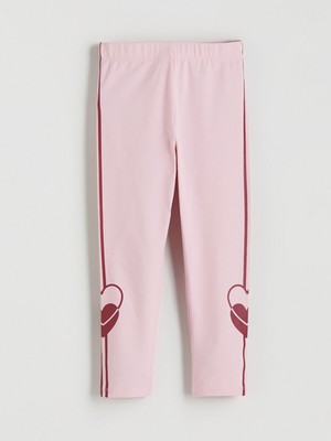 Lc Waikiki Yeni Sezon Beli Lastikli Kalp Baskılı Kız Çocuk Tayt