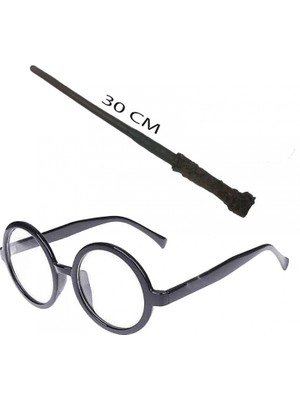 Marsilyan Harry Potter Asası ve Siyah Çerçeveli Gözlük Seti