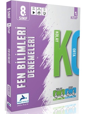 Paraf Yayınları Paraf 8. Sınıf Fen Bilimleri Kolay Orta Branş Deneme