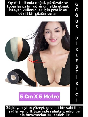 Wintoup Iç Göstermez Göğüs Toparlayıcı Sabitleyici Dikleştirici Şekillendirici Yapışkan Bant 5 cm x 5 Metre