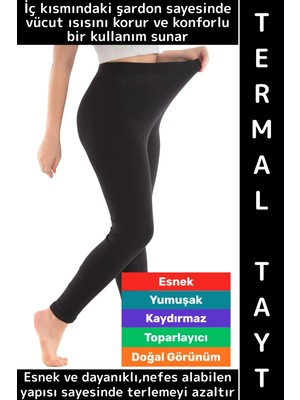 Wintoup Gündelik Spor Kullanım Kışın Sıcak Tutan Toparlayıcı Esnek Konforlu Içi Şardonlu Kadın Termal Tayt