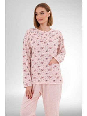 Mecit Pijama Mecit 6314 Pudra Kadın Büyük Beden Pijama Takımı