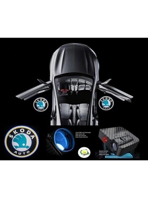 Stilix Garage Skoda Marka Pilli Yapıştırmalı Kapı Altı Logo