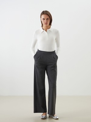 Lc Waikiki Yeni Sezon Beli Lastikli Çizgili Kadın Pantolon