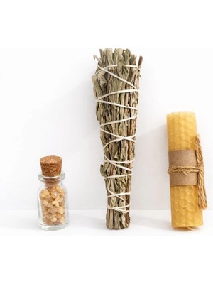 Chellomood - Meditasyon Arınma Seti - Adaçayı Tütsü - Balmumu - Günlük Reçine Tütsü