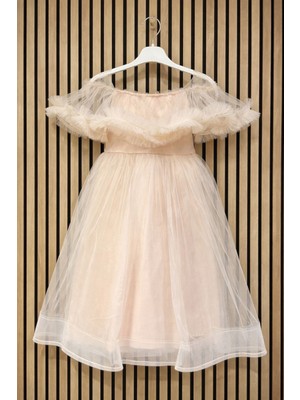 NerKids Kız Çocuk Omuz Tüllü Elbise