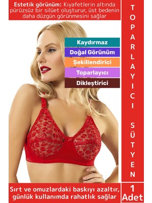 Wintoup Özel Üretim Meme Dikleştirici Şekillendirici Esnek Konforlu Şık Dantelli Göğüs Toparlayıcı Sütyen