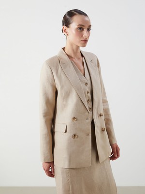 Lc Waikiki Yeni Sezon %100 Keten Kadın Blazer Ceket
