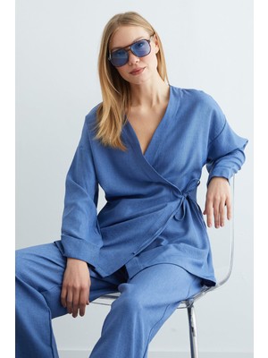 FullaModa Fullamodest Yandan Bağlamalı Kimono 2 Li Takım