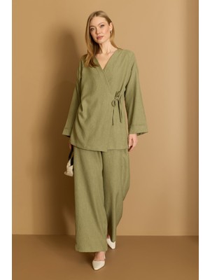 FullaModa Fullamodest Yandan Bağlamalı Kimono 2 Li Takım