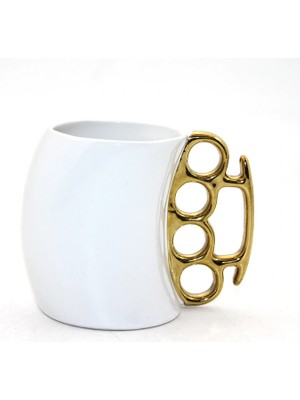 Marsilyan Porselen Muşta Tasarımlı Kupa Bardak Beyaz Renk