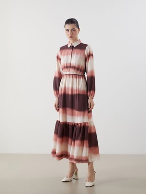 Lc Waikiki Yeni Sezon Gömlek Yaka Batik Elbise