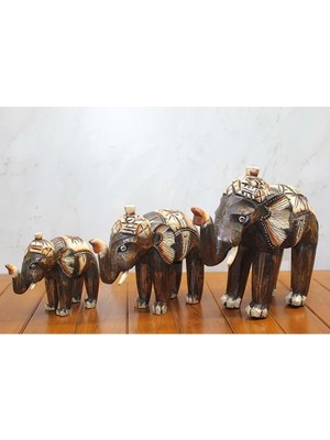 Erseyy Ahşap 3'lü Fil Seti