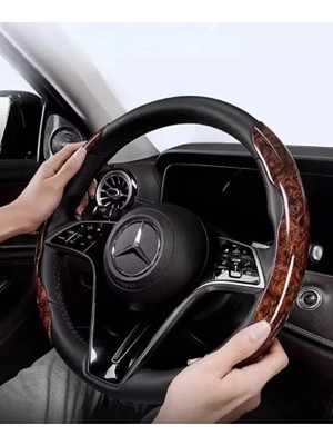 Ahşap Tasarımlı Direksiyon Simidi Koruma Kılıfı 2 Li