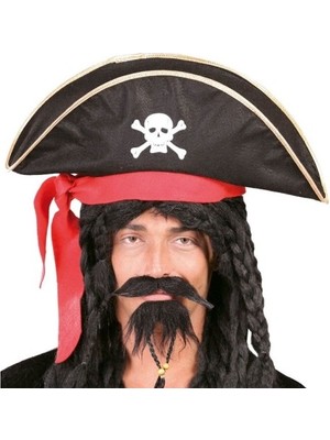Karayip Korsanları Kaptan Jack Kadife Korsan Şapkası Yetişkin