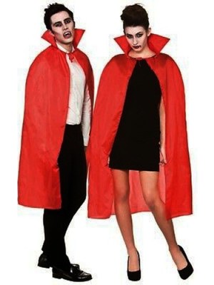 Kırmızı Renk Yakalı Pelerin 120 cm