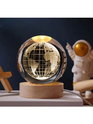 Erseyy Dünya Renk Değiştiren Işıklı Cam Küre 8cm