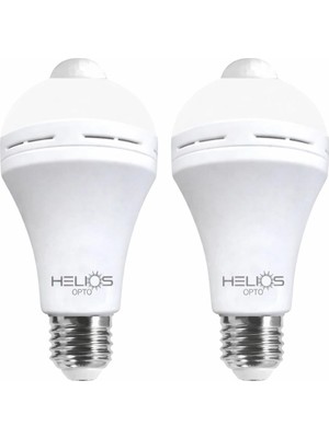 Helios 7W E-27 Sensörlü LED Ampul 6500K Beyaz Işık ( 2 Adet )